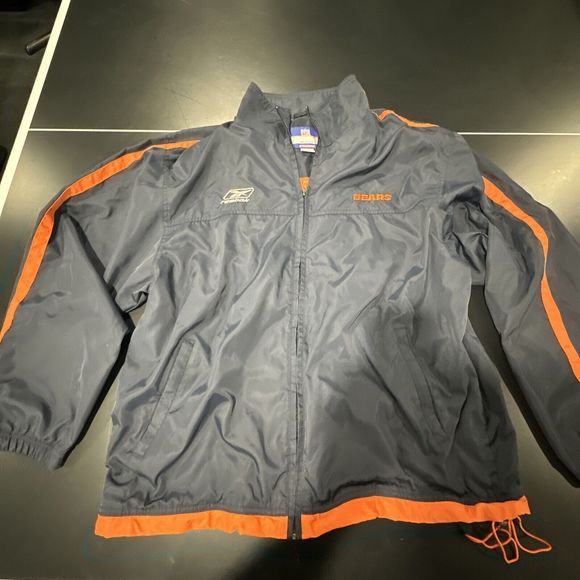 Chicago Bears NFL Team Apparel On Field Mens Large Reebok Zip Jacket Blue/Orange - Picture 2 of 10